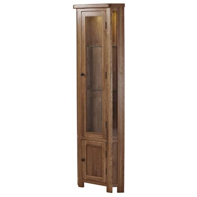 Sherwood Dark Solid Oak Corner Display Cabinet